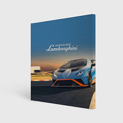 Холст квадратный Lamborghini Huracan STO - car racing, цвет: 3D-принт
