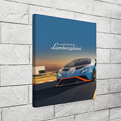 Холст квадратный Lamborghini Huracan STO - car racing, цвет: 3D-принт — фото 2