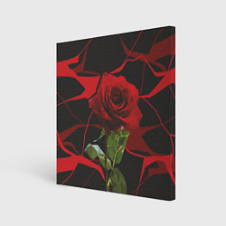 Картина квадратная Одинокая красная роза