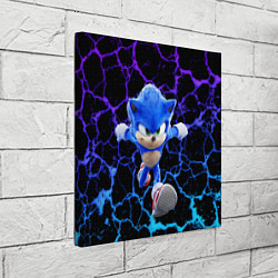 Холст квадратный Sonic неоновый мрамор, цвет: 3D-принт — фото 2