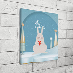 Холст квадратный Зайчонок с сердечком, цвет: 3D-принт — фото 2