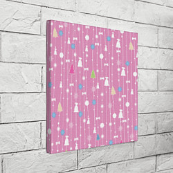 Холст квадратный Розовый новый год, цвет: 3D-принт — фото 2