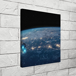 Холст квадратный Планета, космос и огни, цвет: 3D-принт — фото 2