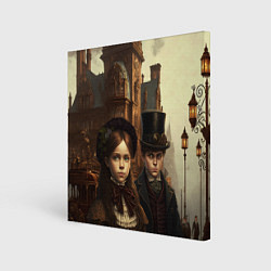 Холст квадратный Victorian boy and girl, цвет: 3D-принт