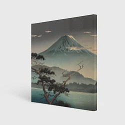 Холст квадратный Великий вулкан Фудзияма, цвет: 3D-принт