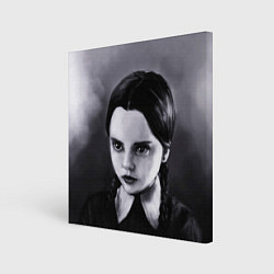 Холст квадратный Уэнсдэй портрет, цвет: 3D-принт