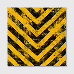 Холст квадратный WARNING - желто-черные полосы, цвет: 3D-принт — фото 2