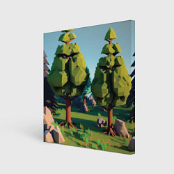Картина квадратная Воксельный лес