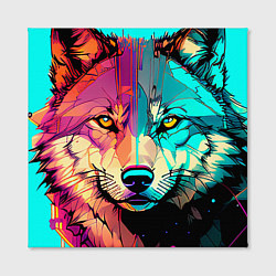 Холст квадратный Яркий волк, цвет: 3D-принт — фото 2