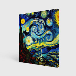 Холст квадратный Винсент ван Гог, звездная ночь, цвет: 3D-принт