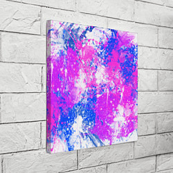 Холст квадратный Разбрызганная фиолетовая краска - светлый фон, цвет: 3D-принт — фото 2