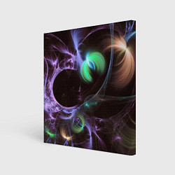 Картина квадратная Магические фиолетовые волны и цветные космические