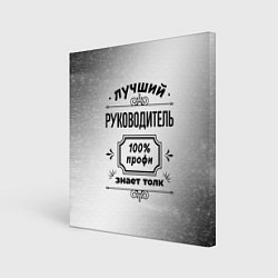 Холст квадратный Лучший руководитель - 100% профи на светлом фоне, цвет: 3D-принт