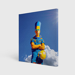 Холст квадратный Барт Симпсон - космический мальчик - нейросеть, цвет: 3D-принт