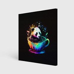 Холст квадратный Панда в кружке, цвет: 3D-принт