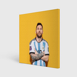 Холст квадратный Lionel Messi 10, цвет: 3D-принт