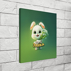 Холст квадратный Просто белая зайка, цвет: 3D-принт — фото 2