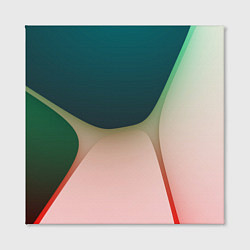 Холст квадратный Абстрактные зелёные и розовые пластины, цвет: 3D-принт — фото 2