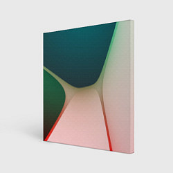 Холст квадратный Абстрактные зелёные и розовые пластины, цвет: 3D-принт