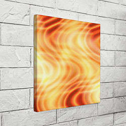 Холст квадратный Абстрактные оранжево-жёлтые солнечные волны, цвет: 3D-принт — фото 2