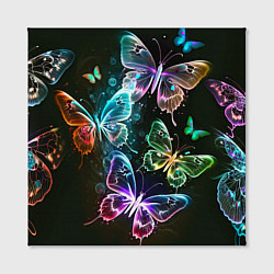 Холст квадратный Неоновые дикие бабочки, цвет: 3D-принт — фото 2