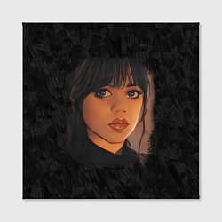 Холст квадратный Портрет Уэнздей Аддамс, цвет: 3D-принт — фото 2