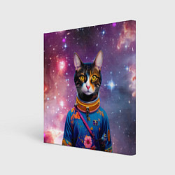 Картина квадратная Кот бравый космонавт