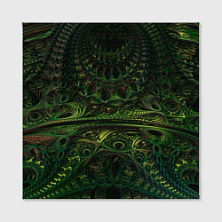Холст квадратный Зелёные древние скрижали паттерн, цвет: 3D-принт — фото 2