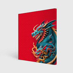 Холст квадратный Japanese dragon - irezumi, цвет: 3D-принт