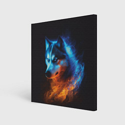 Картина квадратная Водно-огненная стихия волка