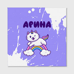 Холст квадратный Арина кошка единорожка, цвет: 3D-принт — фото 2