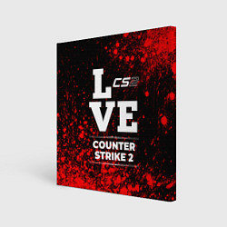 Холст квадратный Counter Strike 2 love классика, цвет: 3D-принт