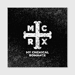 Холст квадратный My Chemical Romance с потертостями на темном фоне, цвет: 3D-принт — фото 2