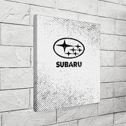Холст квадратный Subaru с потертостями на светлом фоне, цвет: 3D-принт — фото 2