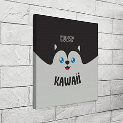 Холст квадратный Kawaii Husky, цвет: 3D-принт — фото 2