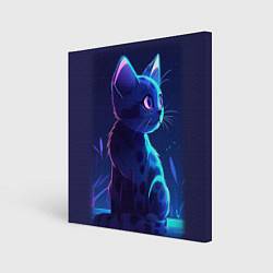 Холст квадратный Рисованный котенок, цвет: 3D-принт
