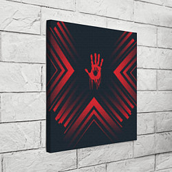 Холст квадратный Красный символ Death Stranding на темном фоне со с, цвет: 3D-принт — фото 2