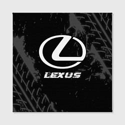Холст квадратный Lexus speed на темном фоне со следами шин, цвет: 3D-принт — фото 2