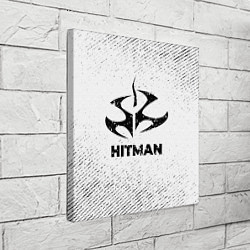 Холст квадратный Hitman с потертостями на светлом фоне, цвет: 3D-принт — фото 2