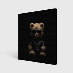 Холст квадратный Брутальный плюшевый медведь, цвет: 3D-принт