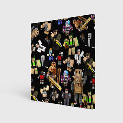 Холст квадратный Роблокс и его персонажи, цвет: 3D-принт