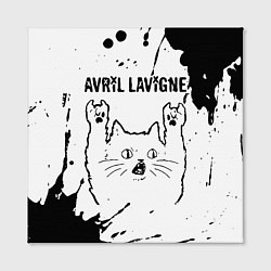 Холст квадратный Avril Lavigne рок кот на светлом фоне, цвет: 3D-принт — фото 2