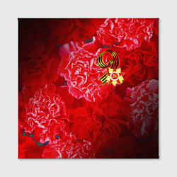 Холст квадратный 9 мая и гвоздики, цвет: 3D-принт — фото 2
