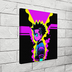 Холст квадратный Неоновый Барт Симпсон - поп-арт, цвет: 3D-принт — фото 2