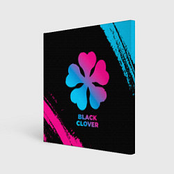 Холст квадратный Black Clover - neon gradient, цвет: 3D-принт