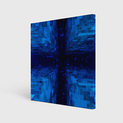 Холст квадратный Тёмно-синие множества фигур, цвет: 3D-принт