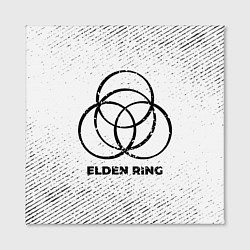 Холст квадратный Elden Ring с потертостями на светлом фоне, цвет: 3D-принт — фото 2