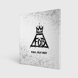 Холст квадратный Fall Out Boy с потертостями на светлом фоне, цвет: 3D-принт