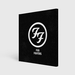 Холст квадратный Foo Fighters glitch на темном фоне, цвет: 3D-принт