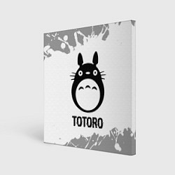 Холст квадратный Totoro glitch на светлом фоне, цвет: 3D-принт